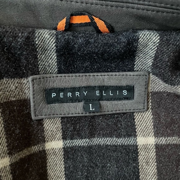 Perry Ellis Brown Nubuck Leather Car Coat Jacket - Picture 8 of 15